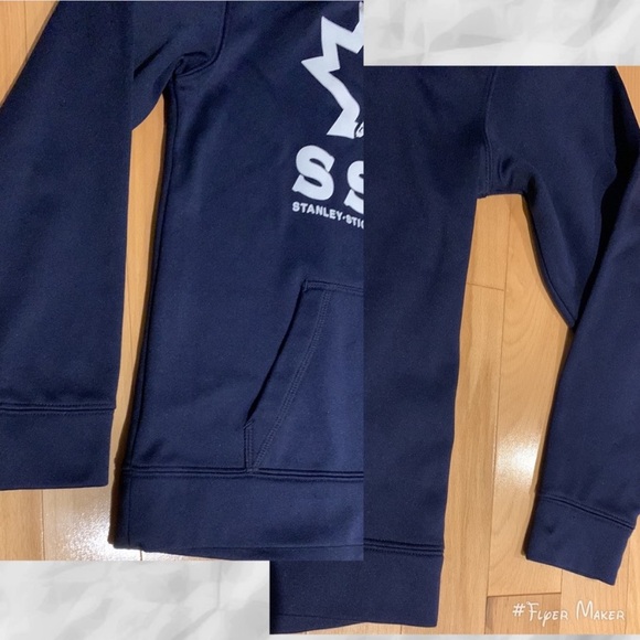 Boys ATC Navy Blue Stanley Stick Hockey Association hoodie & Short Sleeve- sz YM - Picture 11 of 16
